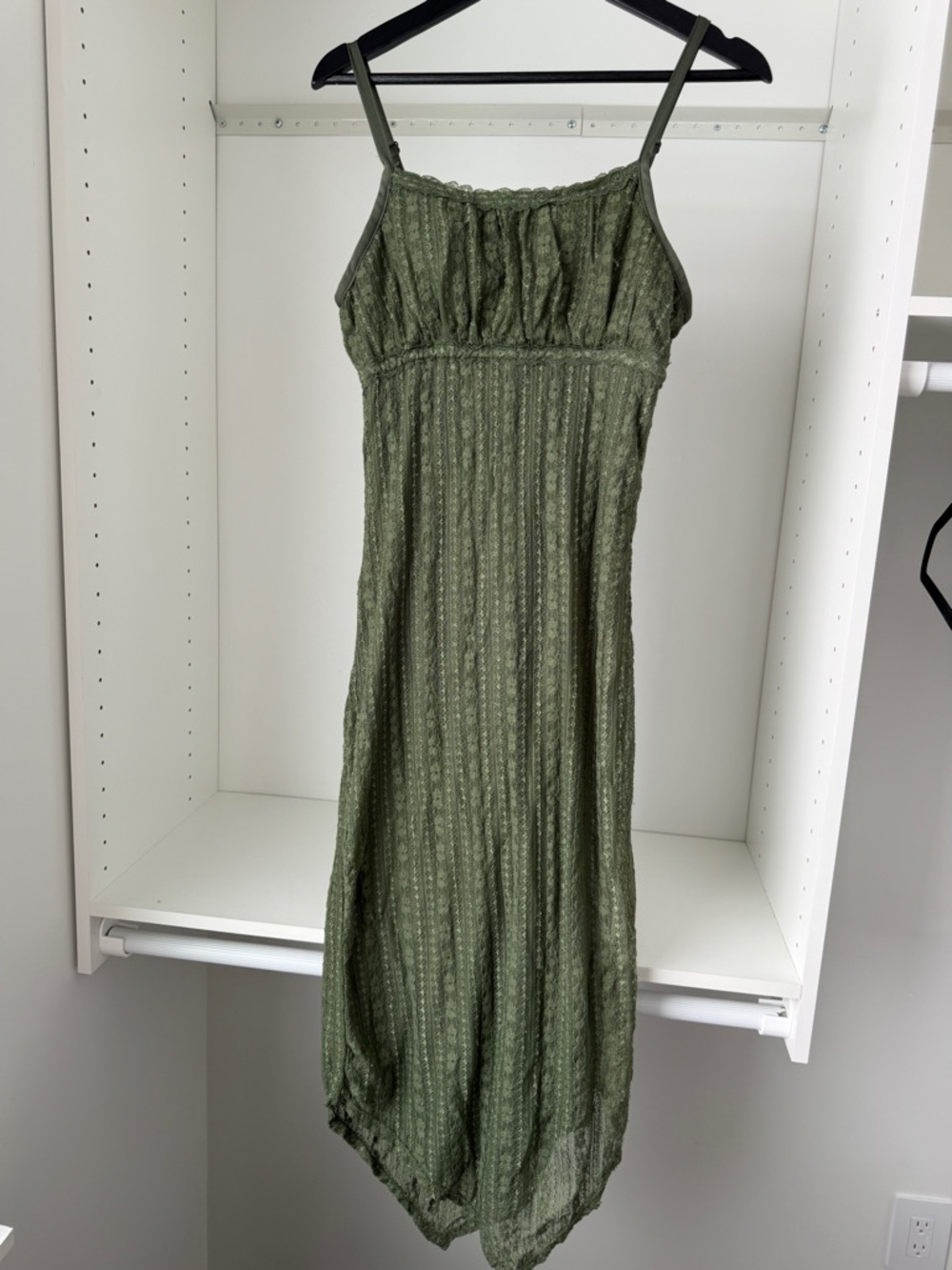 No Boundaries Olive Green Maxi Dress with Spaghetti Straps